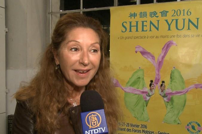 Kompositören, textförfattaren och förläggaren Francesca Aeschlimann såg Shen Yun Performing Arts föreställning på Bâtiment des Forces Motrices i Genève i Schweiz. (Foto: NTD Television)