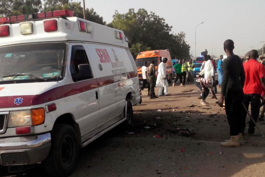 
Förödelse efter en tidigare attack i Maiduguri.  Foto: Jossy Ola/AP/TT                                            