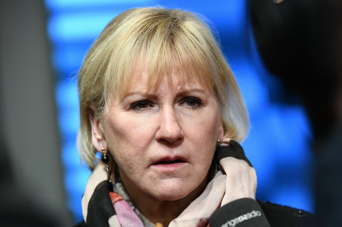 Utrikesminister Margot Wallstöm anländer till mötet om försvarssamarbetet i Bryssel den 6 mars 2017. Foto: Emmanuel Dunand /AFP/Getty Images