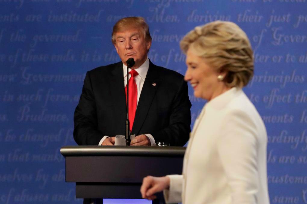 Donald Trump och Hillary Clinton,kandiderade i det amerikanska presidentvalet som Putin intresserade sig för. Foto: David Goldman/AP/TT-arkivbild