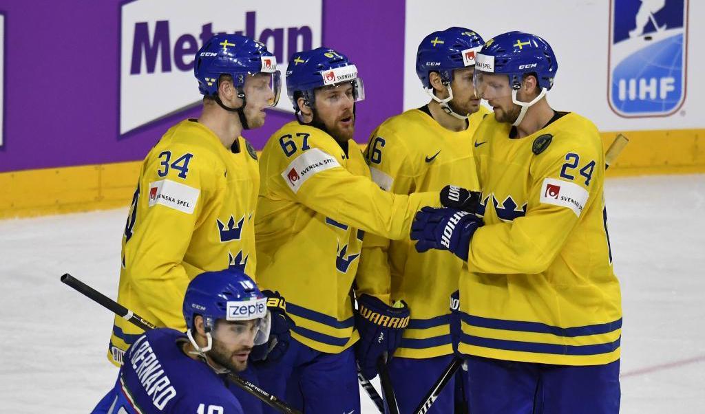 Sverige fick måljubla åtta gånger mot Italien. Foto: TT