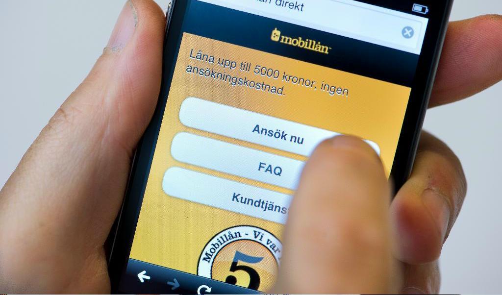 En av många sidor som tillhandahåller sms-lån. Arkivbild. Foto: Jonas Ekströmer/TT