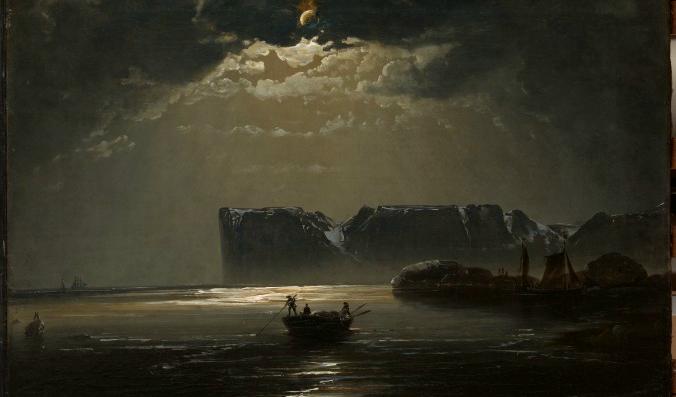 Detalj av Peder Balkes "Nordkap i månsken" 1848. Olja på duk, privat ägo i Oslo. Foto: The Metropolitan Museum of Art