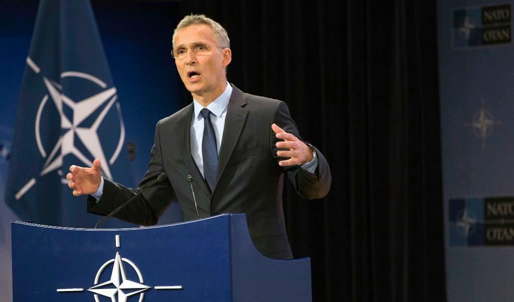 
"Vi växlar verkligen upp, trenden går uppåt och vi avser att fortsätta så", säger Natochefen Jens Stoltenberg. Foto: Virginia Mayo/AP/TT                                            