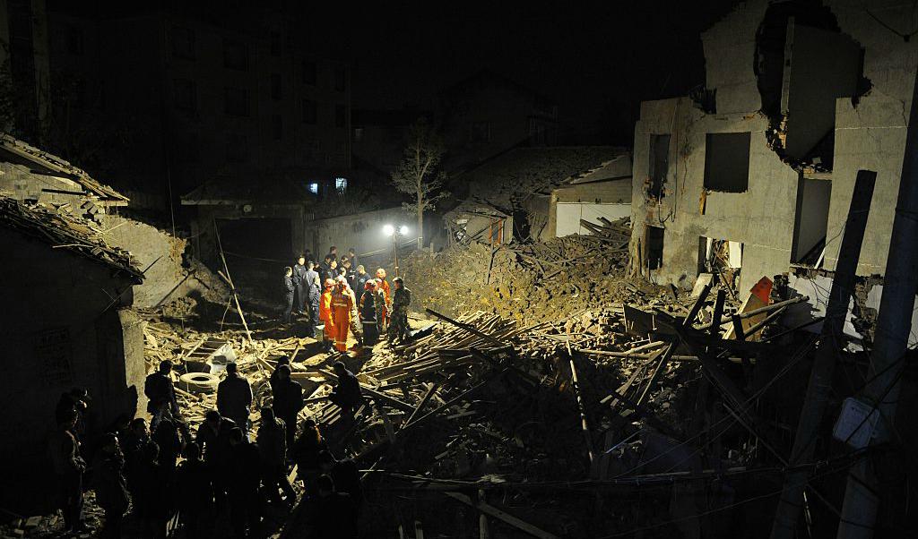 Songyuan ligger i nordöstra Kina. Bild från en annan gasexplosion i Kina. Foto: STR/AFP/Getty Images