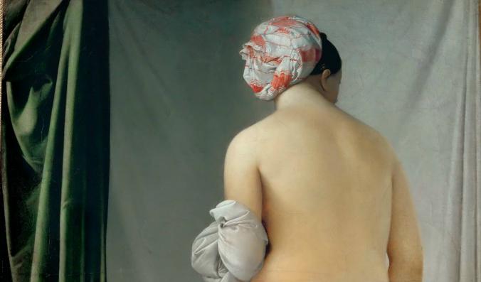 “The Valpincon Bather” (detalj), 1808, Jean Aguste Dominique Ingres (1780–1867). Olja på duk, finns i Louvren i Paris.