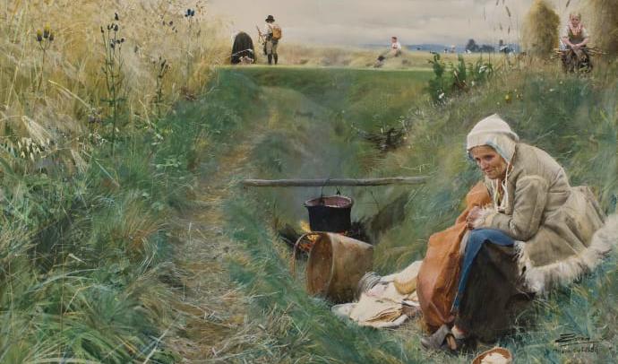 Anders Zorn, Vårt dagliga bröd (detalj), 1886, akvarell på papper. Foto: Erik Cornelius/Nationalmuseum