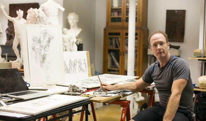 Skulptören Sabin Howard i sin ateljé i Bronx, New York, 13 september 2016. Foto: Benjamin Chasteen