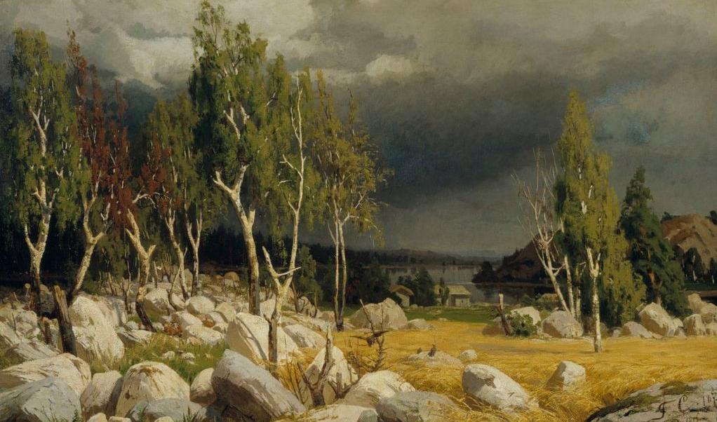 Fanny Churberg: "Sved, landskap från Nyland", 1872. Finlands Nationalgalleri / Konstmuseet Ateneum, saml. Ahlström.