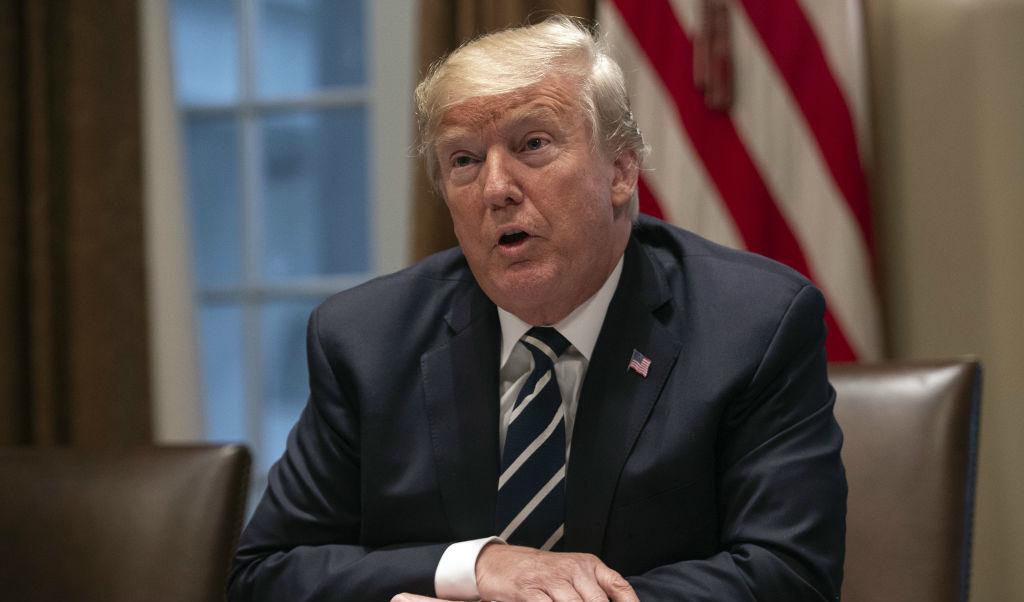 USA:s president Donald Trump talar om toppmötet med Vladimir Putin i ett möte i Vita huset, 17 juli 2018. Foto: Nicholas Kamm/AFP/Getty Images