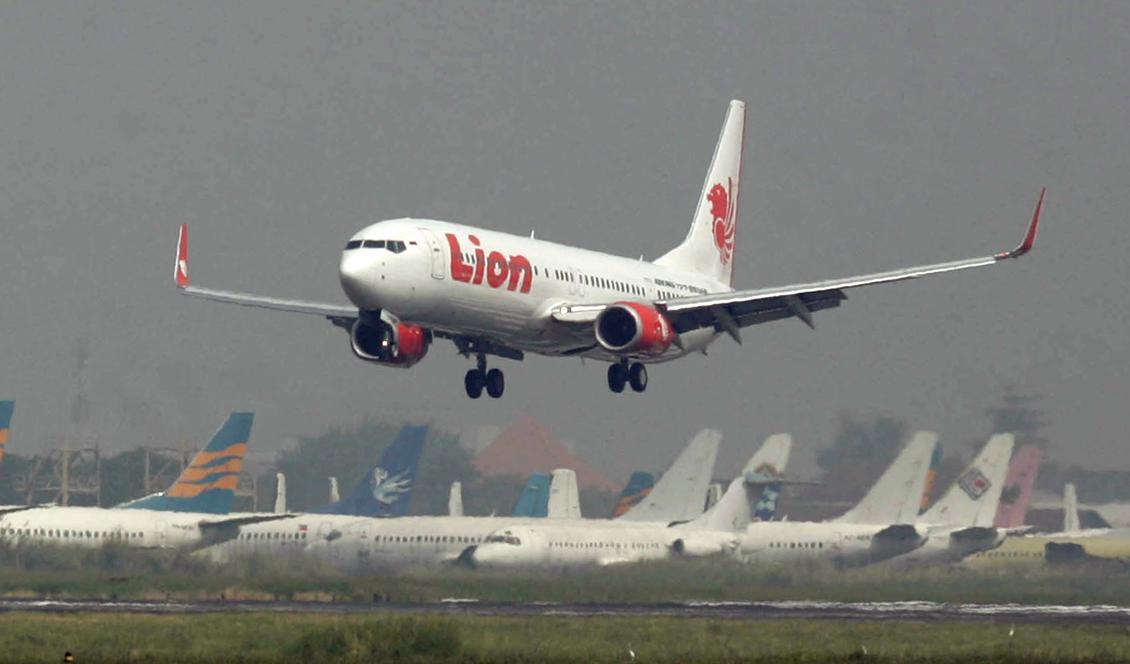 

Ett flygplan från Lion Air har störtat. Foto: AP/TT-arkivbild                                                                                        