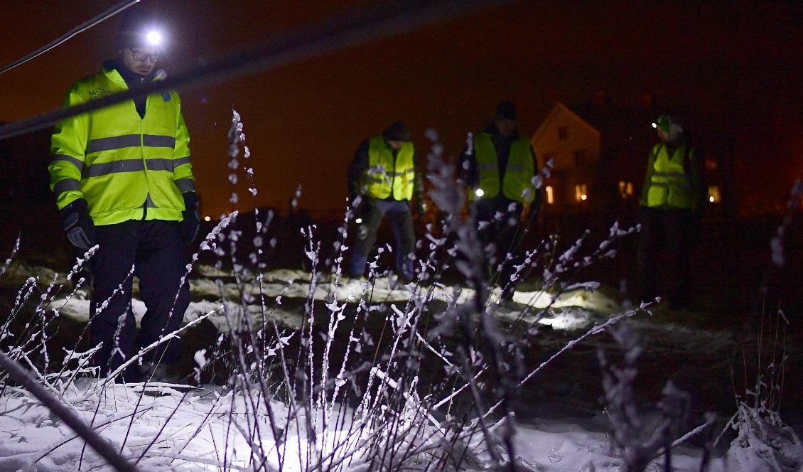 
Missing People deltar i sökandet efter den försvunna kvinnan i Eksjö. Foto: Mikael Fritzon/TT                                                