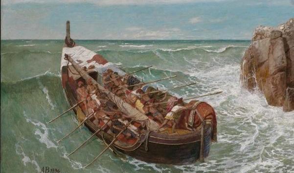 
Efter trojanska kriget tog det Odysseus tio år att komma hem. Vart och ett av äventyren på hans resa krävde att han bemästrade en aspekt av sin egen karaktär. Detalj av ”Odysseus och Polyfemos”, 1896, Arnold Böcklin.                                            
