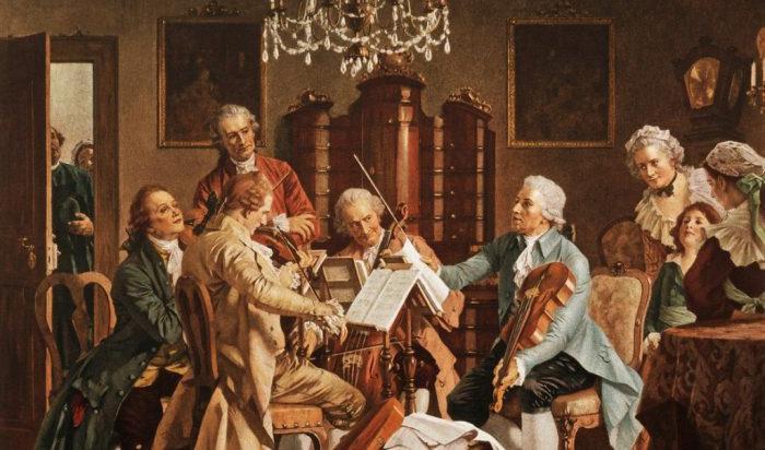



“Joseph Haydn spelar kvartetter.” StaatsMuseum, Wien                                                                                                                                                                                                