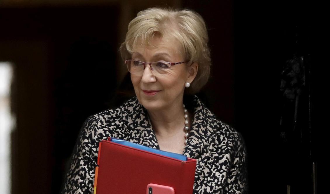 Andrea Leadsom, brexitör och tidigare tory-gruppledare i det brittiska parlamentet, vill ta över efter Theresa May. Foto: Matt Dunham/AP/TT-arkivbild.