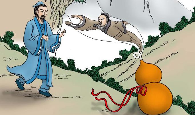 Fei Changfang blev vittne till hur den gamle mannen försvann ner i en kalebass. Sun Mingguo/The Epoch Times