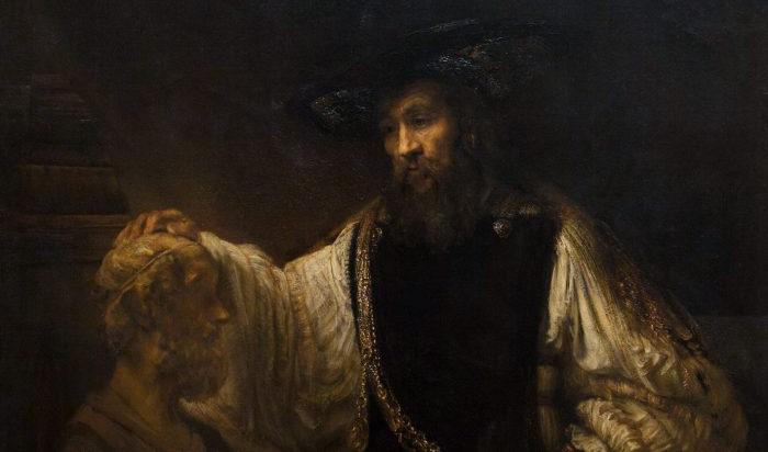 Detalj av“Aristotles med en byst av Homeros" av Rembrandt van Rijn 1653. Foto: Metropolitan Museum of Art, New York