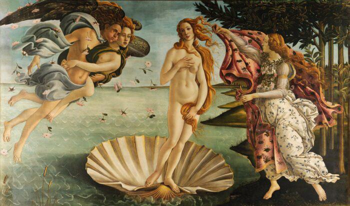 “Venus födelse” 1486, Sandro Botticelli. Uffizierna i Florens.