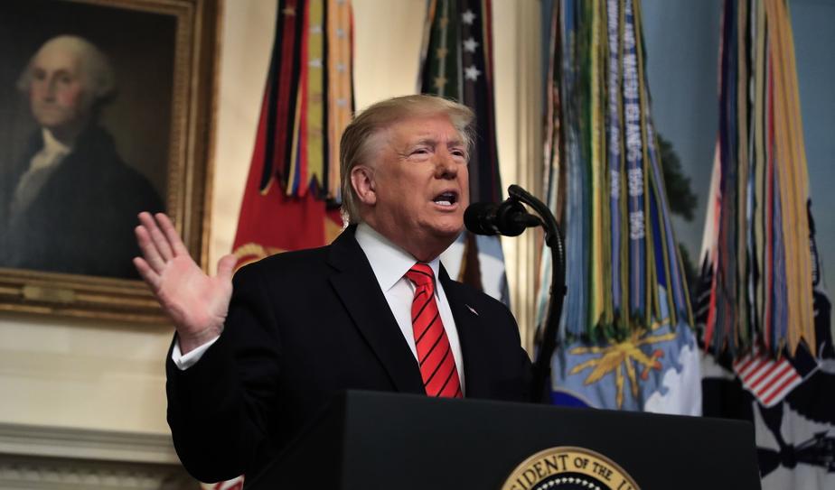 Under en presskonferens under söndagen bekräftade president Donald Trump uppgifterna om al-Baghdadis död. Foto: Manuel Balce Ceneta/AP/TT