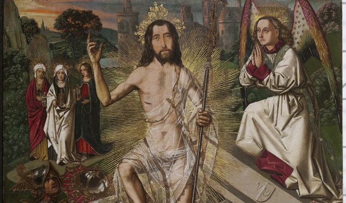 "Uppståndelsen," ca 1470-75 av Bartolomé Bermejo. Olja på guld på furupannå, 90 x 69 cm. Museu Nacional d'Art de Catalunya 2019