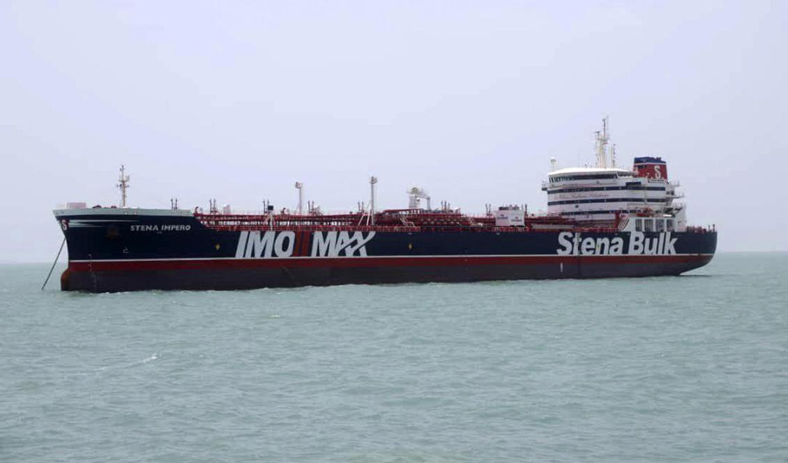 Stena Impero, ägt av det svenska rederiet Stena Bulk, har konfiskerats av Iran. Foto: Tasnim News Agency/AP/TT-arkivbild