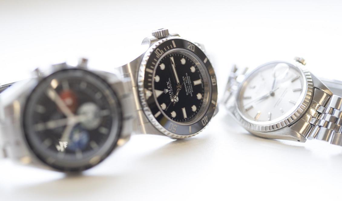 Flera av klockorna som stulits har varit av märket Rolex och varit värda uppemot 300 000 kronor. Foto: Torstein Bøe/NTB/TT-arkivbild