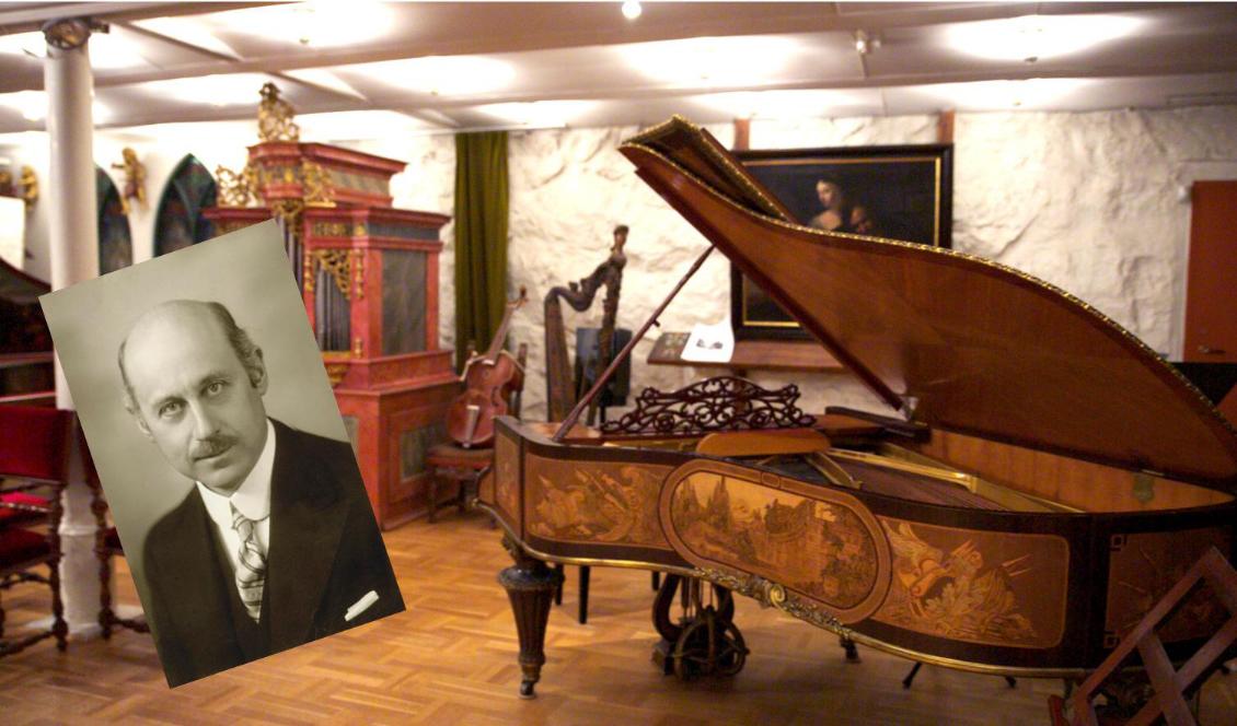 Stiftelsens grundare Rudolf Nydahl framför museets konsertsal. Foto: Epoch Times/ Stiftelsen Musikkulturens Främjande