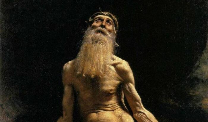 Detalj av "Job", Léon Bonnat 1880. Olja på duk.