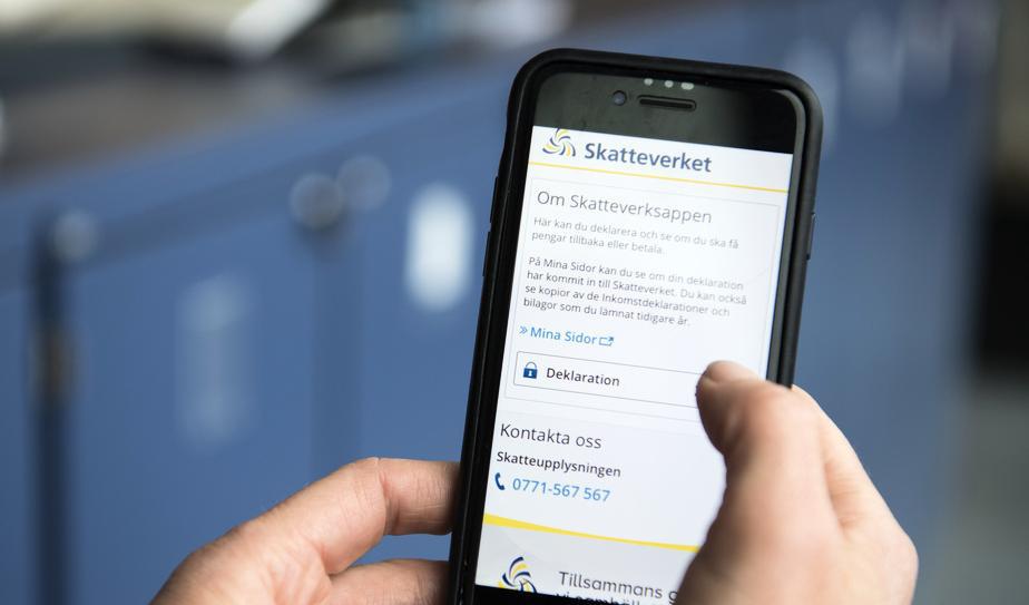 Skatteverkets telefonapp. Foto: Henrik Montgomery/TT-arkivbild