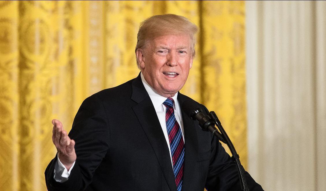 USA:s president Donald Trump talar i vita huset, Washington D.C. Foto: Samira Bouaou/Epoch Times-arkivbild