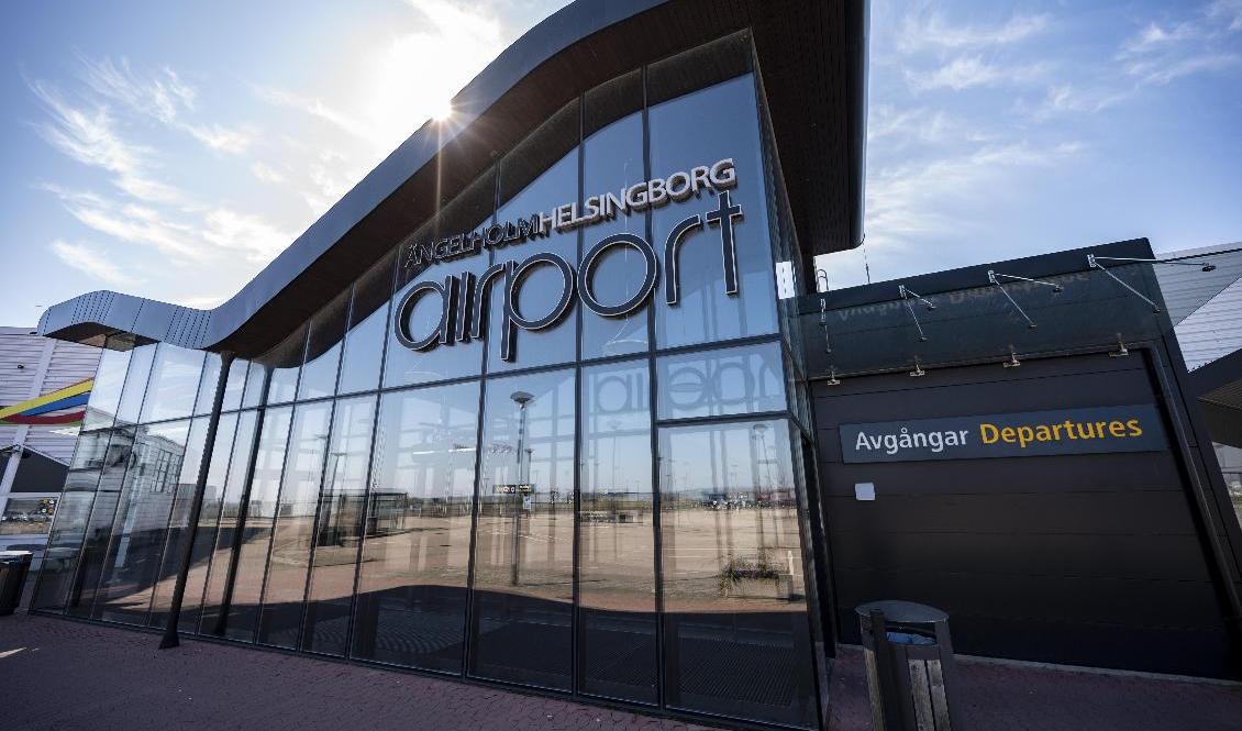 Stängt och öde på Ängelholm Helsingborg Airport i början på april under coronapandemin. Foto: Johan Nilsson/TT