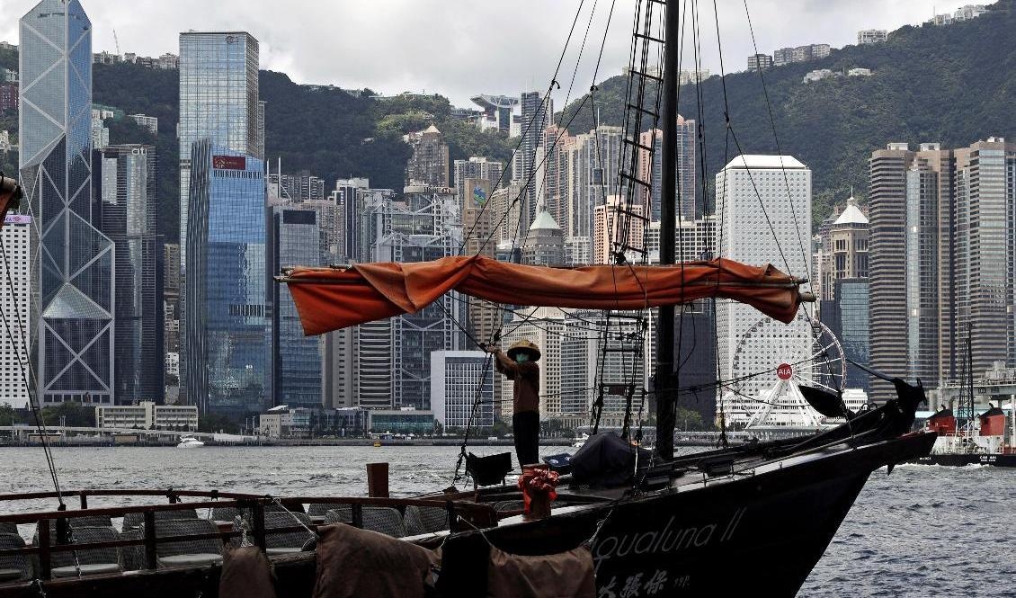 Spänt i Hongkong. Bild från Victoria Harbour i förra veckan. Foto: Kin Cheung/AP/TT