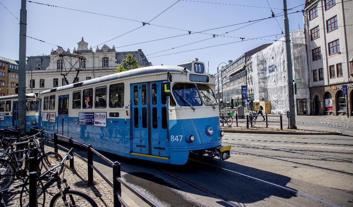 Det blev för varmt i de äldre spårvagnarna i Göteborg. Kommunalt lade därför ett skyddsstopp på trafiken. Foto: Adam Ihse/TT-arkivbild