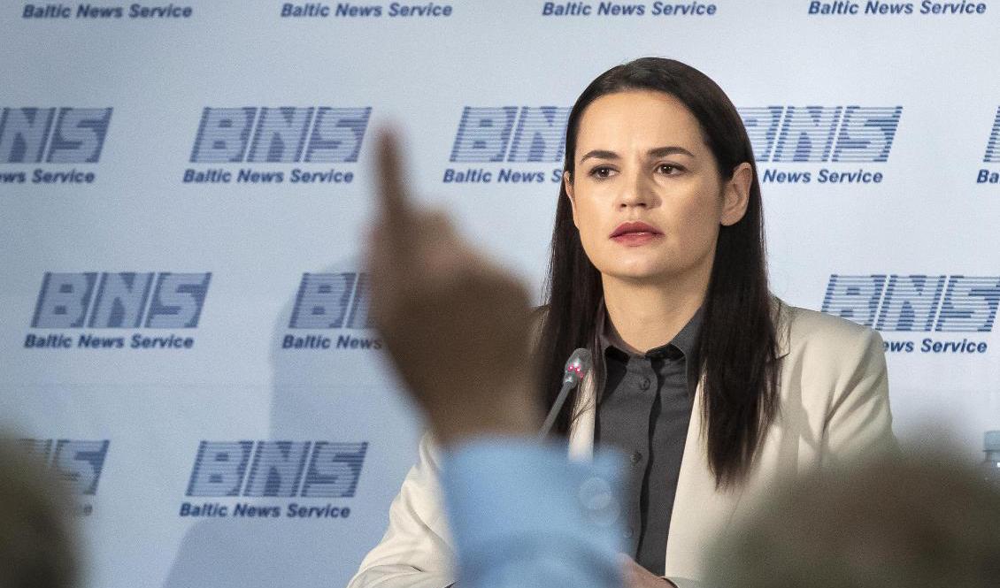 Den oppositionelle exilledaren Svetlana Tichanovskaja säger att regimkritiken fortsätter trots repressalier. Foto: Mindaugas Kulbis/AP/TT