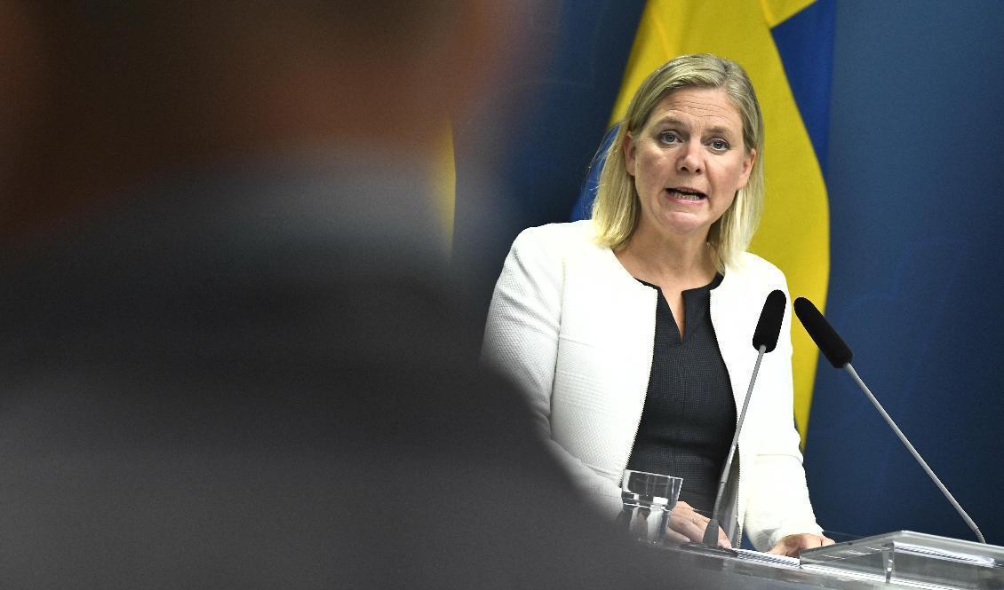 
Finansminister Magdalena Andersson (S) presenterar ny ekonomisk prognos. Foto: Claudio Bresciani/TT                                            