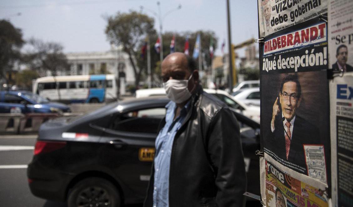 Perus president Martín Vizcarra har hamnat på förstasidorna till följd av en korruptionsskandal. Foto: Rodrigo Abd/AP/TT