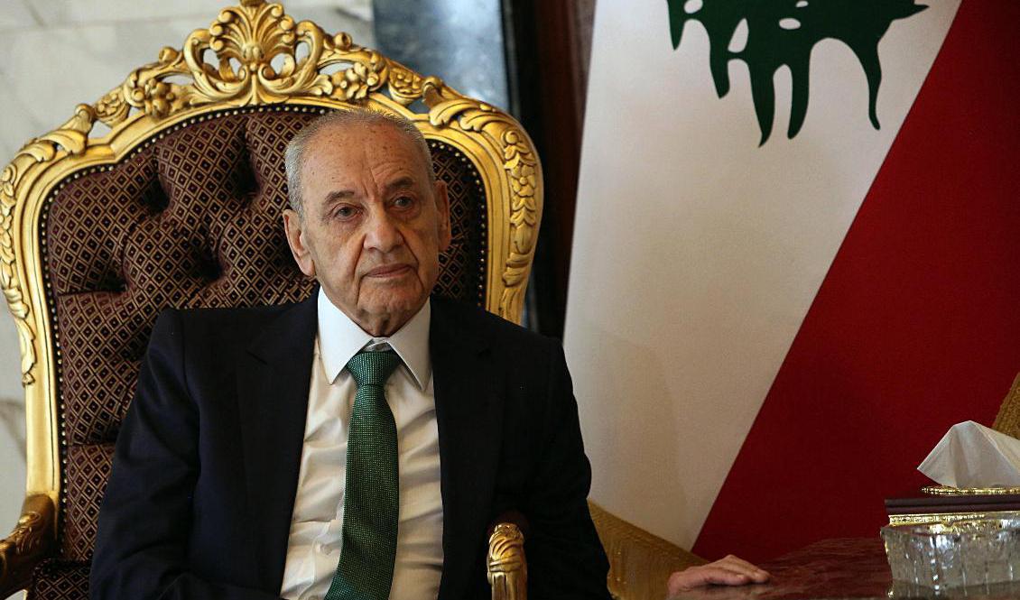 Nabih Berri, talman i det libanesiska parlamentet, gillar inte hur landets nya regering är tänkt att formas. Arkivbild. Foto: Hadi Mizban/AP/TT