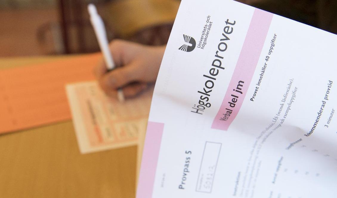 Höstens begränsade högskoleprov ska genomföras söndagen 25 oktober. Arkivbild. Foto: Henrik Montgomery/TT
