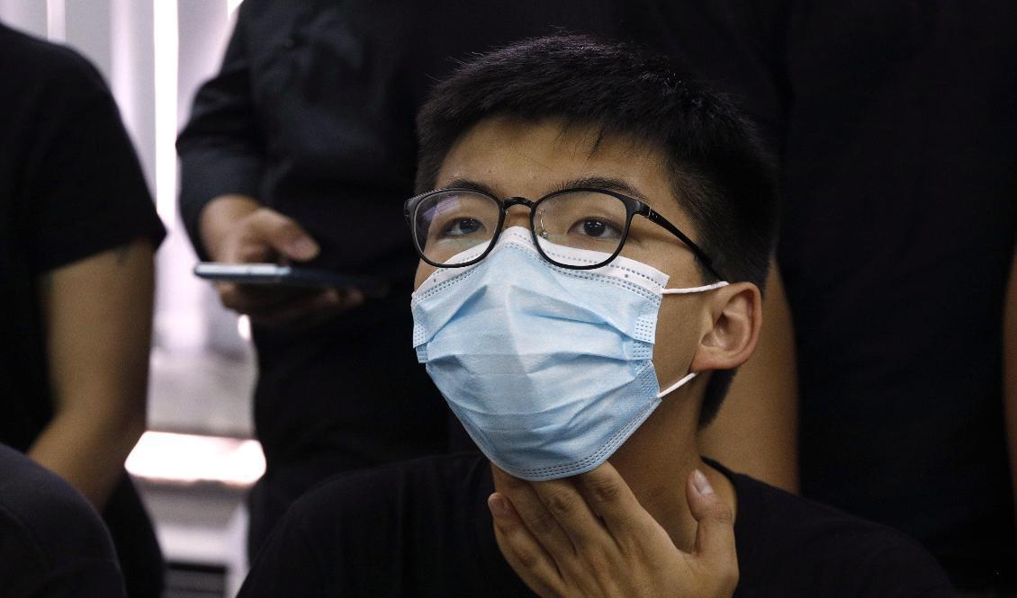 Joshua Wong är en av de mest framträdande demokratiaktivisterna i Hongkong. Arkivbild. Foto: Kin Cheung/AP/TT