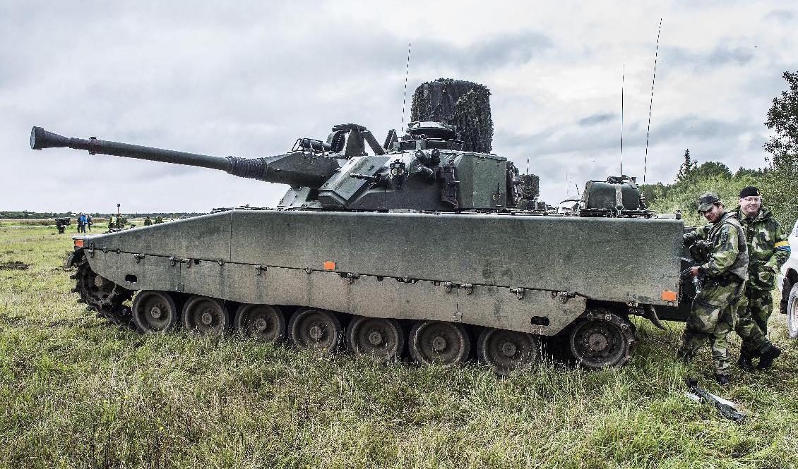 Stridsfordon 90 på övning på Gotland. Arkivbild. Foto: Tomas Oneborg/SvD/TT