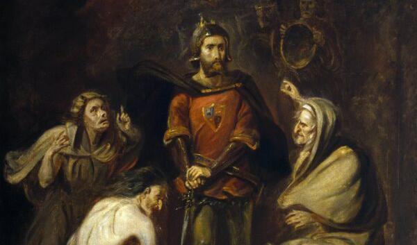 Detalj av “Macbeth och häxorna”,  målning av Thomas Barker of Bath 1830. Foto: Folger Shakespeare Library