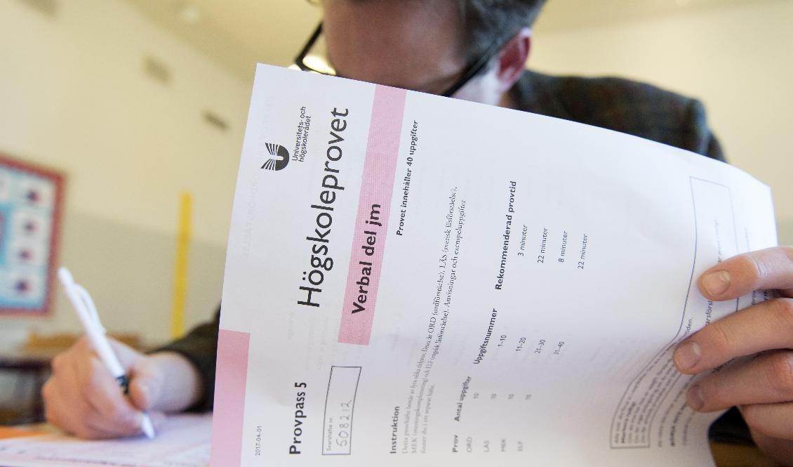 Det blir en nedbantad version av högskoleprovet. Antalet deltagare har närmare halverats på grund av den rådande pandemin. Arkivbild. Foto: Henrik Montgomery/TT