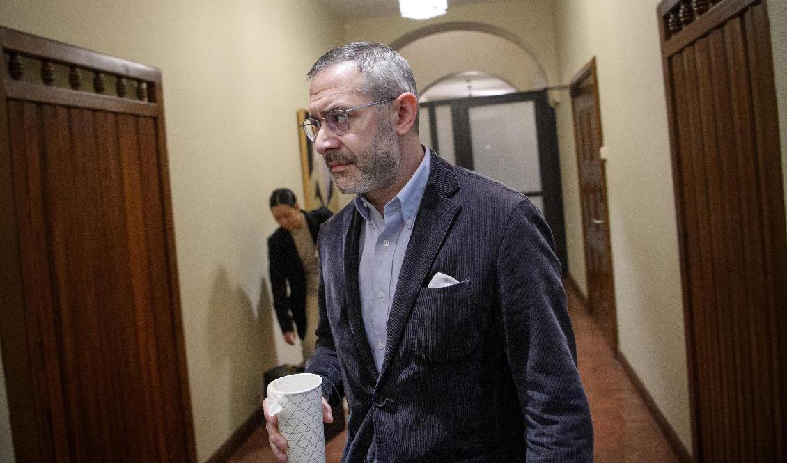 Aron Flam under rättegången vid Stockholms tingsrätt tidigare i oktober. Arkivbild. Foto: Jessica Gow/TT