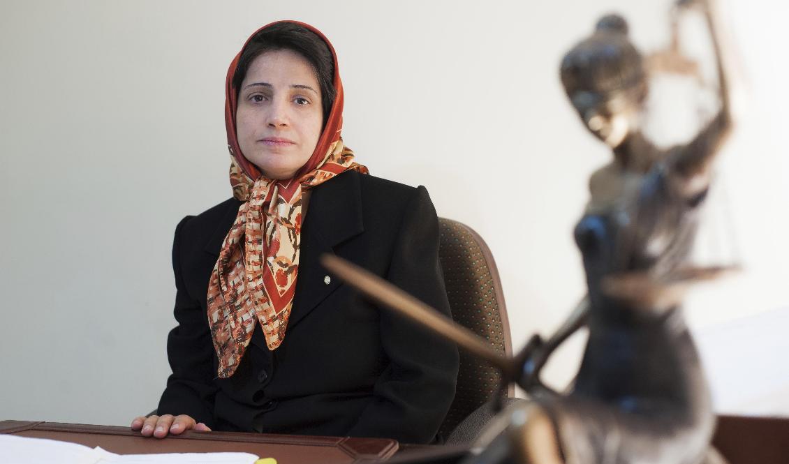 Den prisade människorättsjuristen Nasrin Sotoudeh. Arkivbild. Foto: Arash Ashourinia/AP/TT