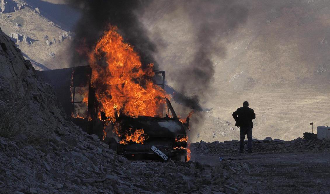 Strider i och kring staden Sjusja i Nagorno-Karabach. Foto: AP/TT