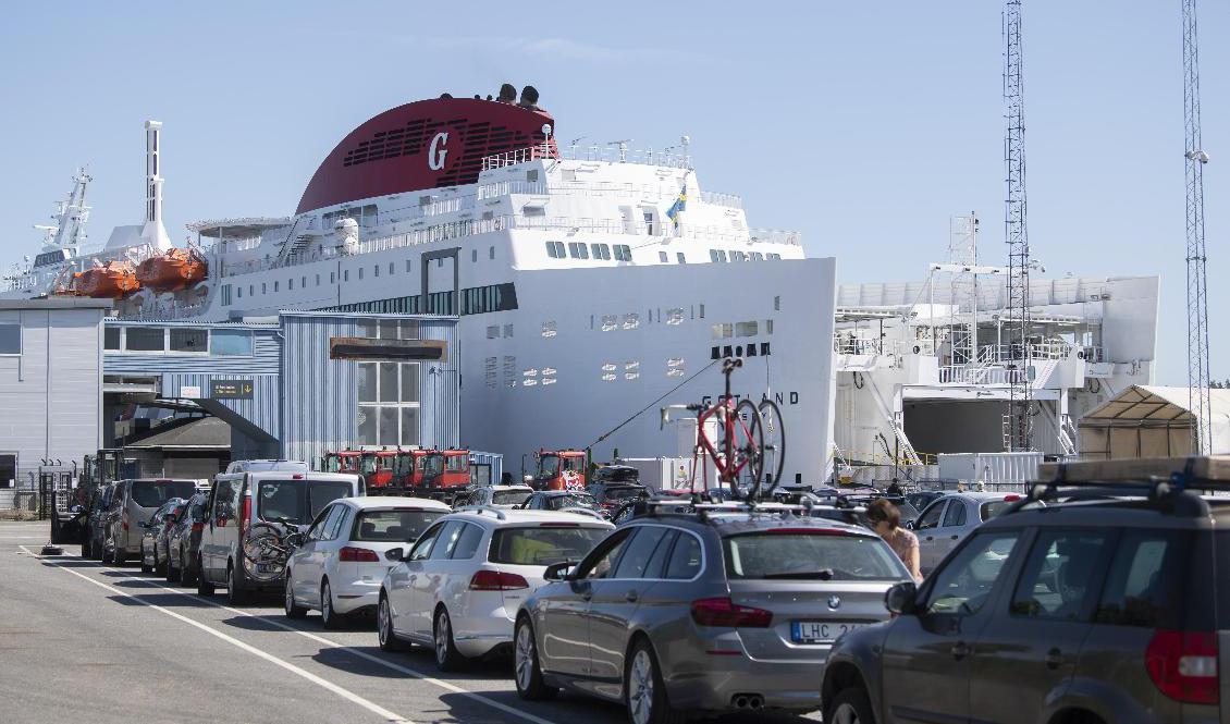 En annan av Destination Gotlands färjor väntar på passagerare i Nynäshamn. Arkivbild. Foto: Fredrik Sandberg/TT
