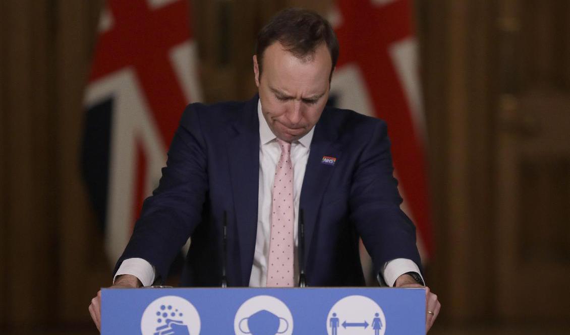 Den brittiska hälsoministern Matt Hancock säger att ytterligare delar av landet ställs under de hårdaste restriktionerna. Foto: Kirsty Wigglesworth/AP/TT