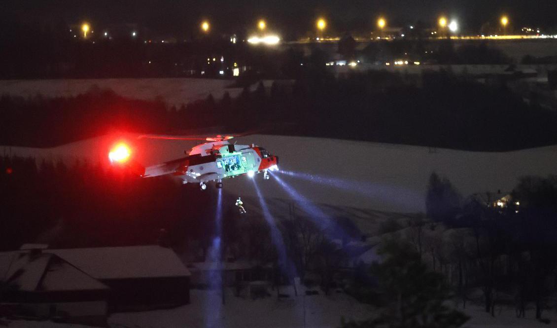 Räddningsarbetet fortsätter i norska Gjerdrum efter onsdagens jordskred. Foto: Jil Yngland/NTB/TT