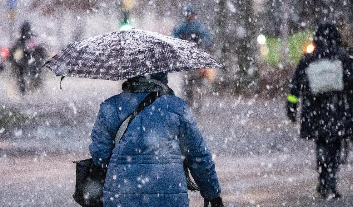 SMHI har utfärdat en klass 1-varning för snöfall i sydöstra delarna av Sverige. Arkivbild. Foto: Johan Nilsson/TT