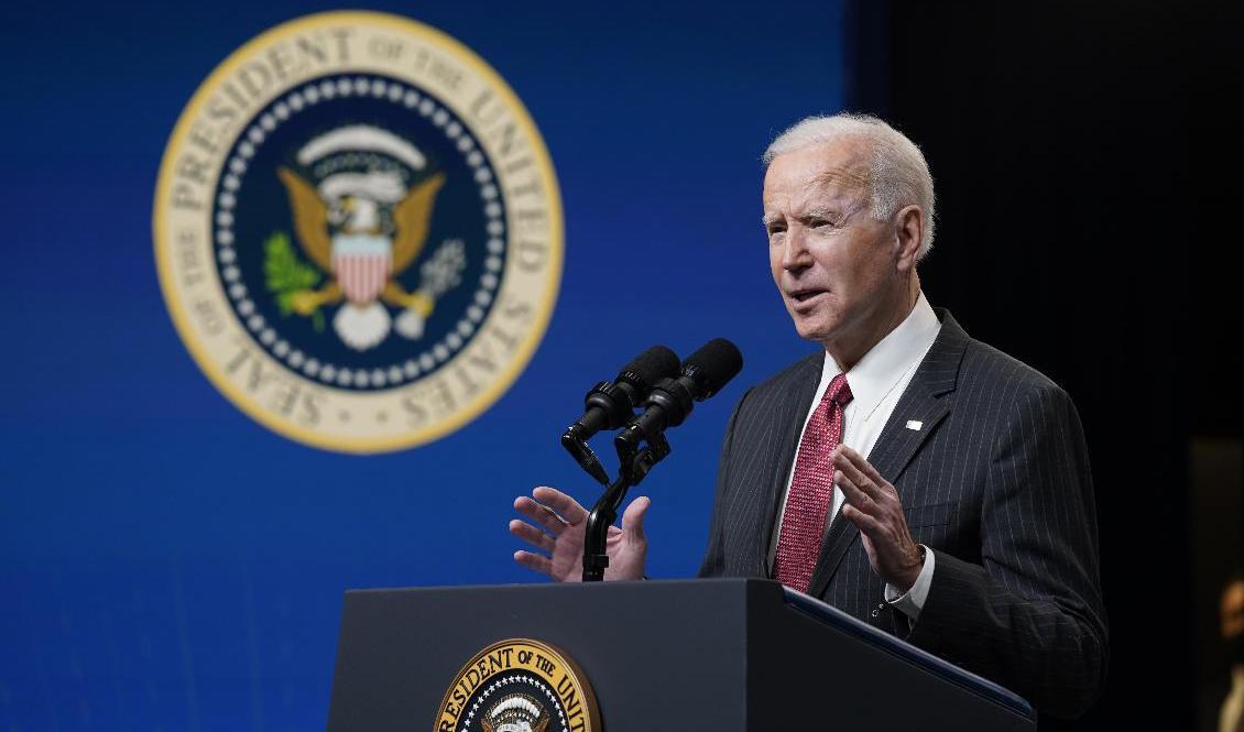 USA riktar sanktioner mot Myanmar, vilket president Joe Biden utfärdat presidentdekret för att kunna göra. Foto: Patrick Semansky/AP/TT